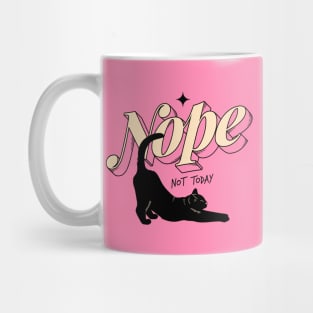 Monday Nope Black Cat in pink Mug